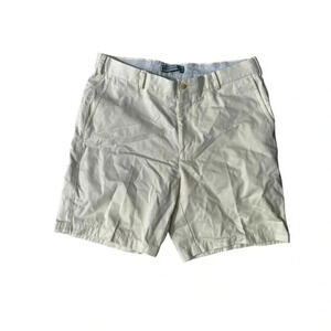 Peter Millar Mens Mid Rise Regular Fit Flat Front Chino Shorts‎ Cream Size 35
